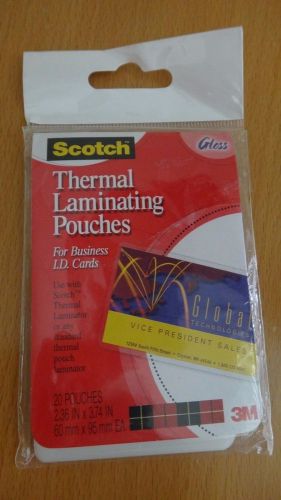 Lot of 2 3M Scotch TP5851-20 Thermal Laminating Pouches Business Card Size 20PK