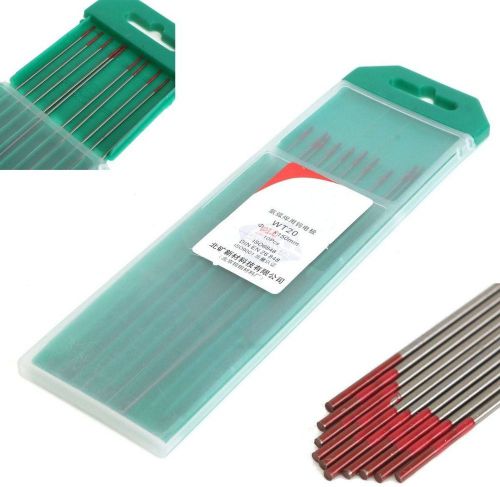 10Pcs 2% Thoriated WT20 Red TIG Welding Tungsten Electrode 0.04inch x6inch Tool