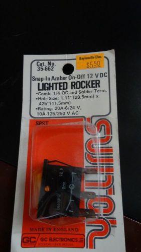 Snap-in Amber On/Off Lighted Rocker