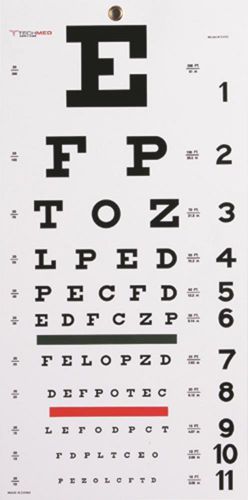 Snellen Eye Chart- 22 L x 11 W, 22 x 11, Graham-Field Health, MPN: 4170
