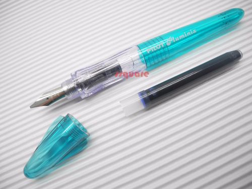 Pilot Pluminix 12cm Mini Italic Calligraphy Fountain Pen, Peacock Body Broad nib