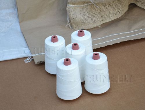 New 5 Cones 100% Polyester White 12/4 Thread for Portable Bag Closer Stitcher