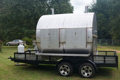 trailer smoker stainless steel rotisiseri 8&#039;x7&#039; with eight racks