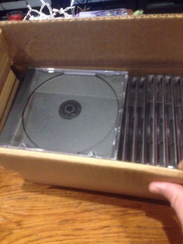 50 Standard Single Clear CD Jewel Case with Assembled Black Tray Free shipping