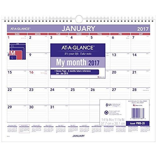At-A-Glance AT-A-GLANCE Wall Calendar 2017, Monthly, 14-7/8 x 11-7/8&#034;, Wirebound