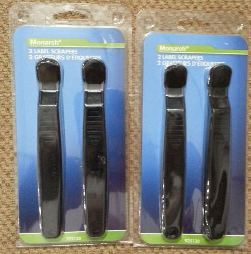 2 Sets of 2 Pack Monarch Avery Plastic Label Scrapers-(4 total) New FREE SHIP