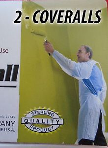 2 - Disposable Plastic Painters Coverall One Size Fits All  (Most) - 2 COVERALLS