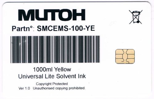Mutoh Smart Card (Yellow 1000ml v.1.0) for Mutoh Valuejet Printers.