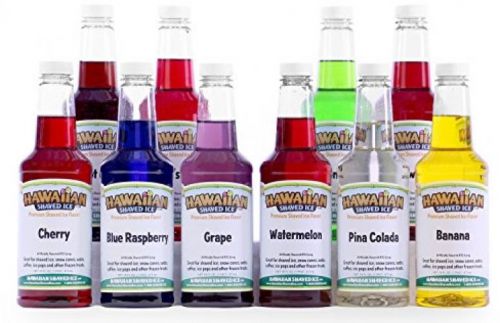 Hawaiian shaved ice 10 flavor pack of snow cone syrup, 10 pints for sale