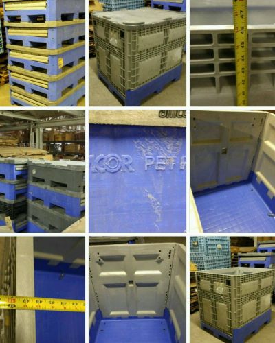 AMCOR  plastic folding heavy duty STACKABLE crate with COVER