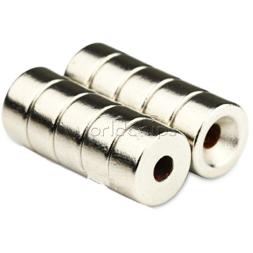 New 10PCS Strong N50 Round Neodymium Counter Sunk Magnets 10 x 5mm Hole 3mm