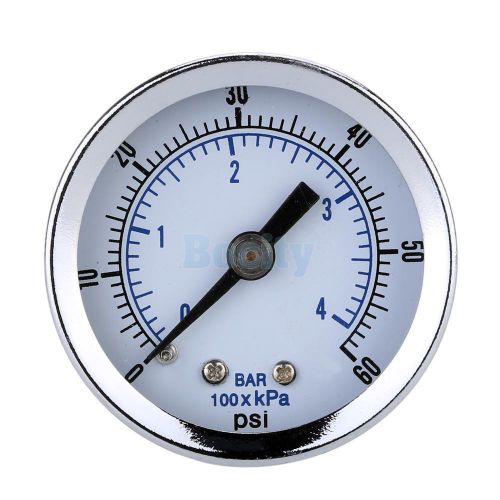 Round Pressure Gauge Manometer for Water Air Oil Black 0-60psi 0-4bar