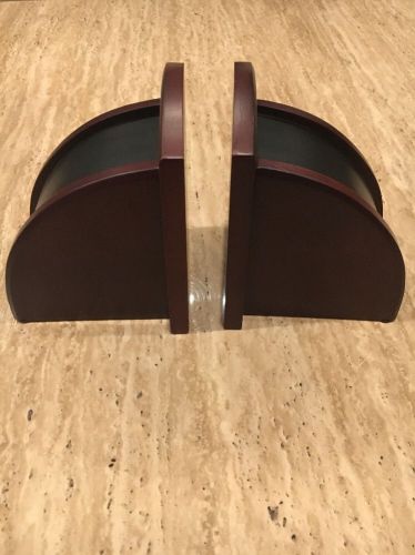 Rolodex Dark Brown Bookends- Set Of Two