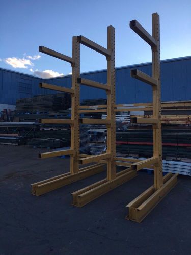 12&#039; tall jarke cantilever racking , 3 tower set 90&#034; wide overall for 8-16&#039; stock for sale