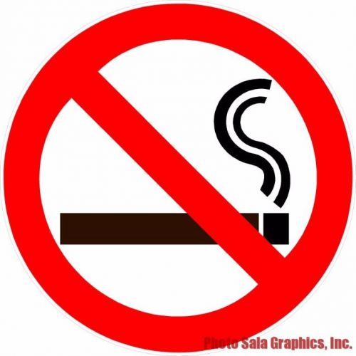 No Smoking Decal with Symbol. Size Options. Industrial Grade UV Coated.