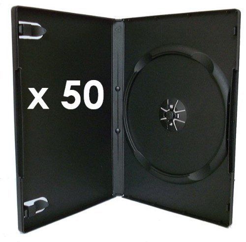 50 standard black single dvd cases 14mm for sale
