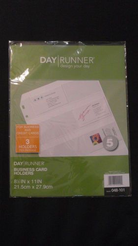Day Runner Business Card Holders 8.5&#034; x 11&#034; Size 5 Item # 048-101