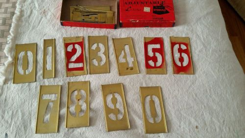 Vintage Reese&#039;s Lockedge 4&#034; Adjustable Brass Figures NUMBERS Stencils