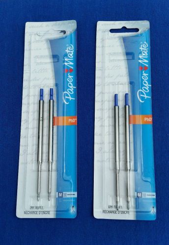 STOCK UP, Four Lubriglide Blue , Medium Point Refills shipped in crush proof box