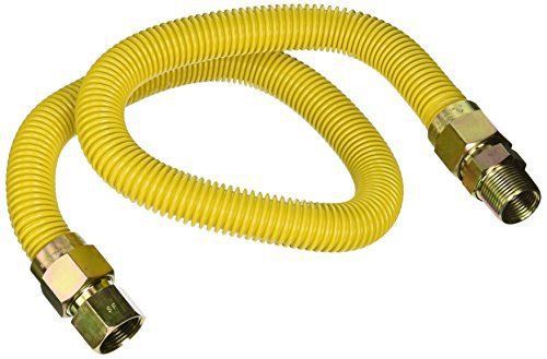 Flextron FTGC-YC34-36P 36&#034; Flexible Yellow Epoxy Coated Gas Line Connector wi...