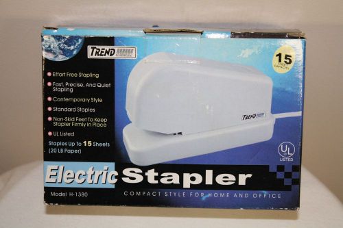 Trend setter electric stapler compact up to 15 sheets h-1380 new in box for sale