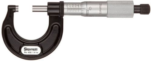 Starrett 436.1RL-1 Outside Micrometer, Ratchet Stop, Lock Nut, 0-1&#034; Range - NIB