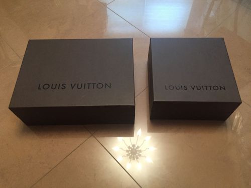 (2) Louis Vuitton LV Empty Square/Rectangle Shoe Boxes &amp; (2) Different Dust Bags