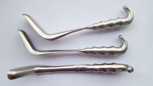 3 Sawyer Retractors 11&#034; Long Rectal Anal Angled Instruments German Stainless CE