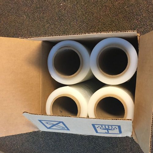 (4) rolls hand stretch wrap film banding 18&#034; x 1500&#039; 13.5 micron usa made for sale