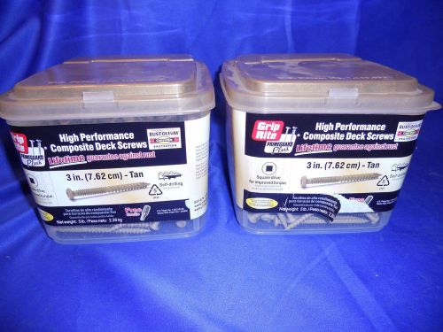 Grip Rite High Performance Composite Deck Screws 3&#034;  Tan 2 5lb boxes  A0176-2