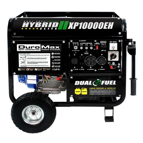 Duromax 10000 watt hybrid dual fuel portable gas propane generator for sale