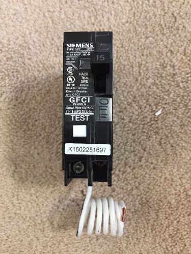 Siemens 15 Amp QPF (SWD E82617) #14-8 25 lb-in AWG Circuit Breaker GFCI Class A