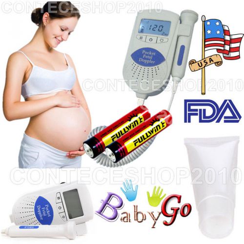 USA FDA Ultrasound Fetal Doppler Pregnancy FHR Baby heart Monitor 3mhz+GEL , FDA