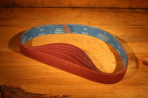 1 LOT OF 6 NORTON 2&#034; X 48&#034;  50 GRIT SANDING BELTS (# 2204)