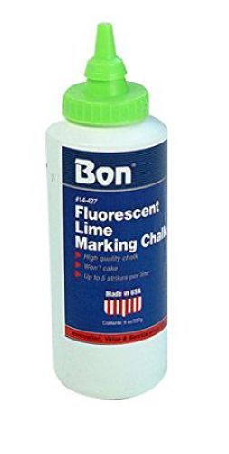 Bon 14-427 8-Ounce Chalk for Chalk Box, Fluorescent Lime