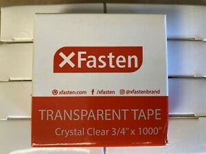 XFasten Transparent Tape 3/4-Inch by 1000-Inch, Pack of 9 NEW IN BOX