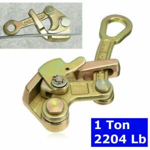 Alloy Steel 1 Ton Cable Wire Rope Haven Grip Jaw Puller Pulling 2204 Lbs