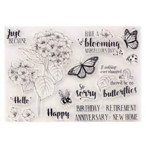 DIY Transparent Silicone Clear Stamp Cling Seal Scrapbook Flowers Embossing Z5V6