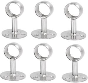 Metal Wardrobe Closet Rod Rail Support Shelf Pipe Bracket Holder 6pcs