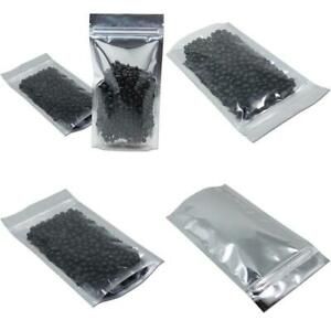 1000 Pieces Stand Up Clear Silver For Zip Resealable Aluminum Lock Mylar Foil Pl