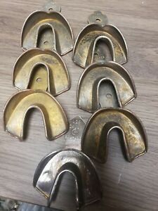 Lot of 7 Metal Rim-Lock Impression Tray L14, Full Lower Dentsply Caulk