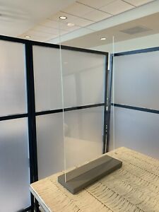 Plexiglass Countertop Shield - 17” x 35” With Wooden Stand