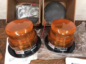 Target Tech Firebolt Plus Strobe Light Pair 12-72 VDC Amber Lights Flash Fire