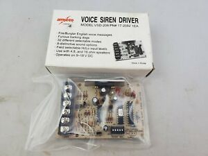 New NOS Amseco VSD-208 Voice Siren Speaker Driver 8 Sound Options for Barking