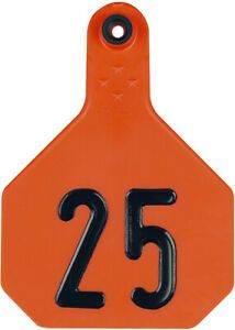 Y-Tex 4 Star Large Cattle Ear Tags Orange Numbered 101-125