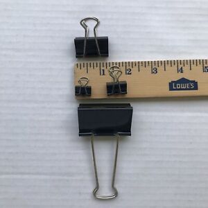 Lot 65 Binder Clips Metal Paper Clamps Black 5@2”; 20 Each 1 1/4”, 3/4”, 5/8”