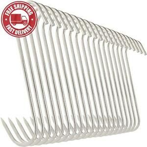 20Pcs 5 Inches Meat Hooks, Stainless Steel Butcher Hooks for Meat Processing