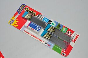 Pentel Super Hi-Polyme 0.7mm Med Lead Refill for Mechanical Pencil Bonus Eraser