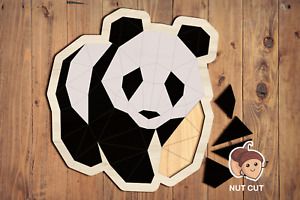 Panda Puzzle SVG Laser cut files for Glowforge, Cricut, Multi-layer
