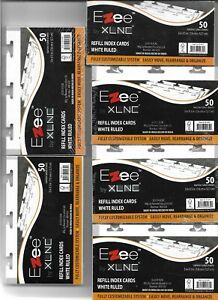 6 Ezee Index Cards Refill Packs White Ruled Narrow Ruled 50 Sheets per pack